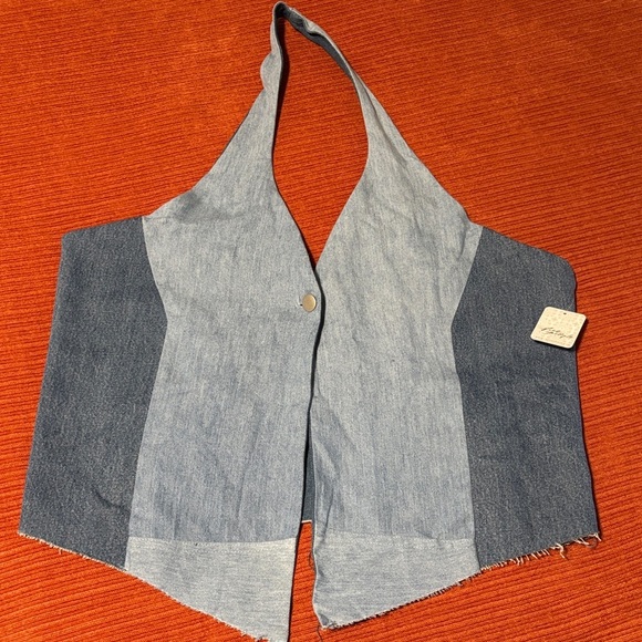 Free People Tops - Free People Halter Denim Vest | XL